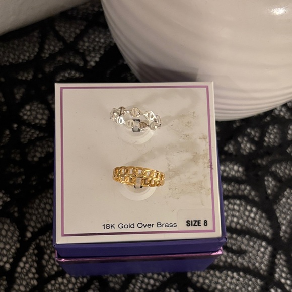 Jewelry - Gold and Silver 18K Gold Over Brass Ring Set